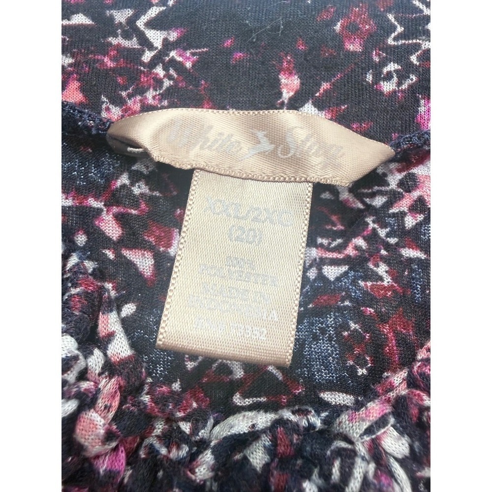 White Stag Navy Pink Abstract Geometric Sleeveless Knit Top XXL‎ 20 WSL36110P - Picture 6 of 9
